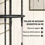 Outsunny 2-Piece 1.7m Tall Rustproof Steel Climbing Plant Supports with Decorative Trim, Black