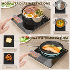 Induction Hob with Adjustable Power and Temperature with Touch Panel, in Plastic and Glass, 31x27x4.2 cm, Black