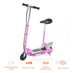 Folding Electric Scooter with Saddle, 2 Wheels and Adjustable Handlebar, Children 7-12 Years, 75x37x98cm, Pink