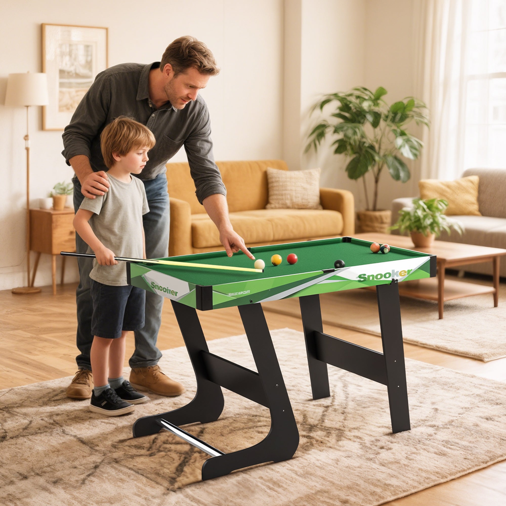 SPORTNOW Folding Pool Table with Cues, Balls and Triangle for Adults and Children from 12 Years, 104x55.5x68 cm