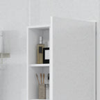 Bathroom Cabinet with Mirror, Shelves and Adjustable Shelf, Wall Mounted, 60x15x76cm, White