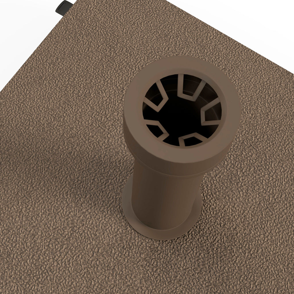 Umbrella Base with Wheels Fillable up to 20 kg for Ø22-38 mm Poles, 45x45x39 cm, Brown
