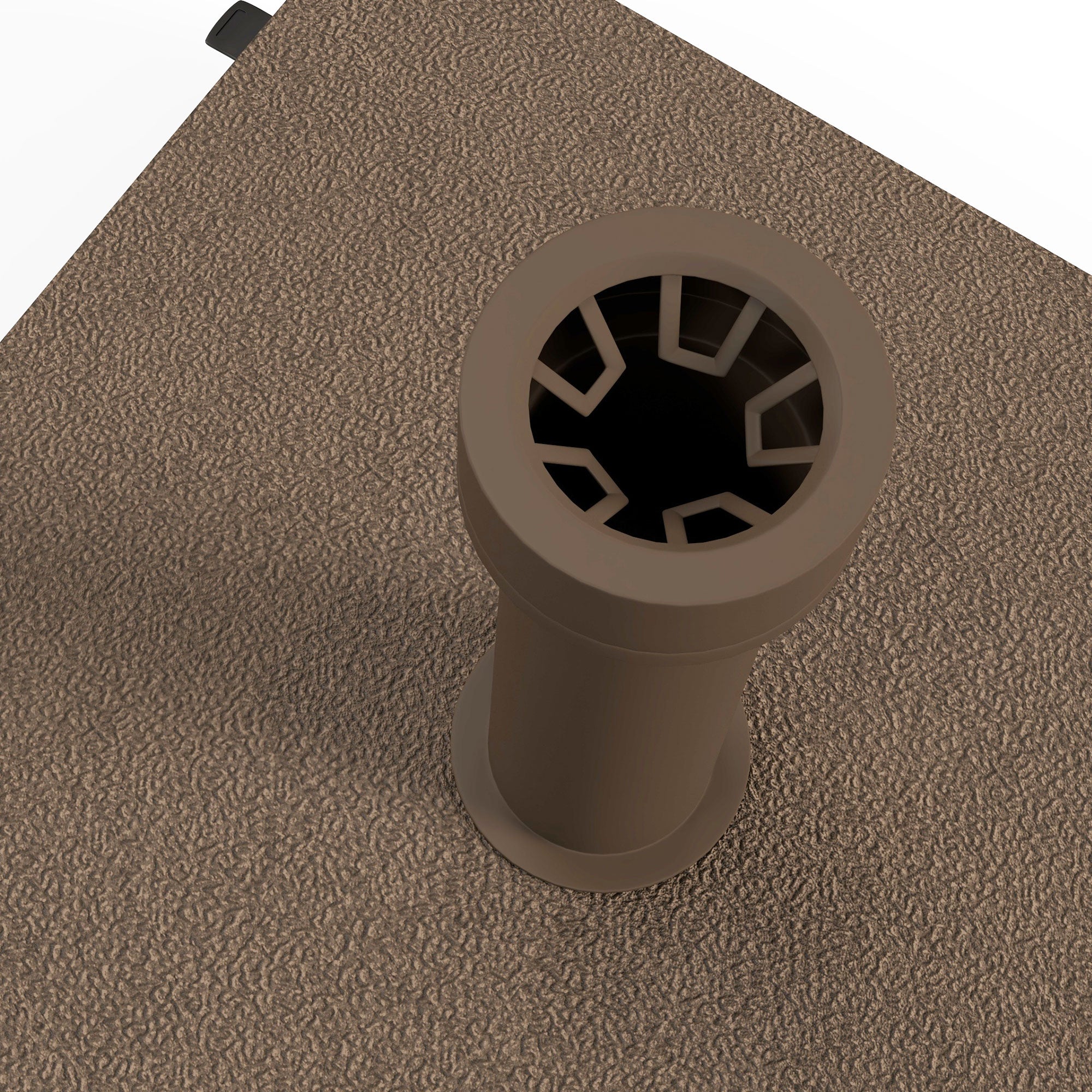 Umbrella Base with Wheels Fillable up to 20 kg for Ø22-38 mm Poles, 45x45x39 cm, Brown