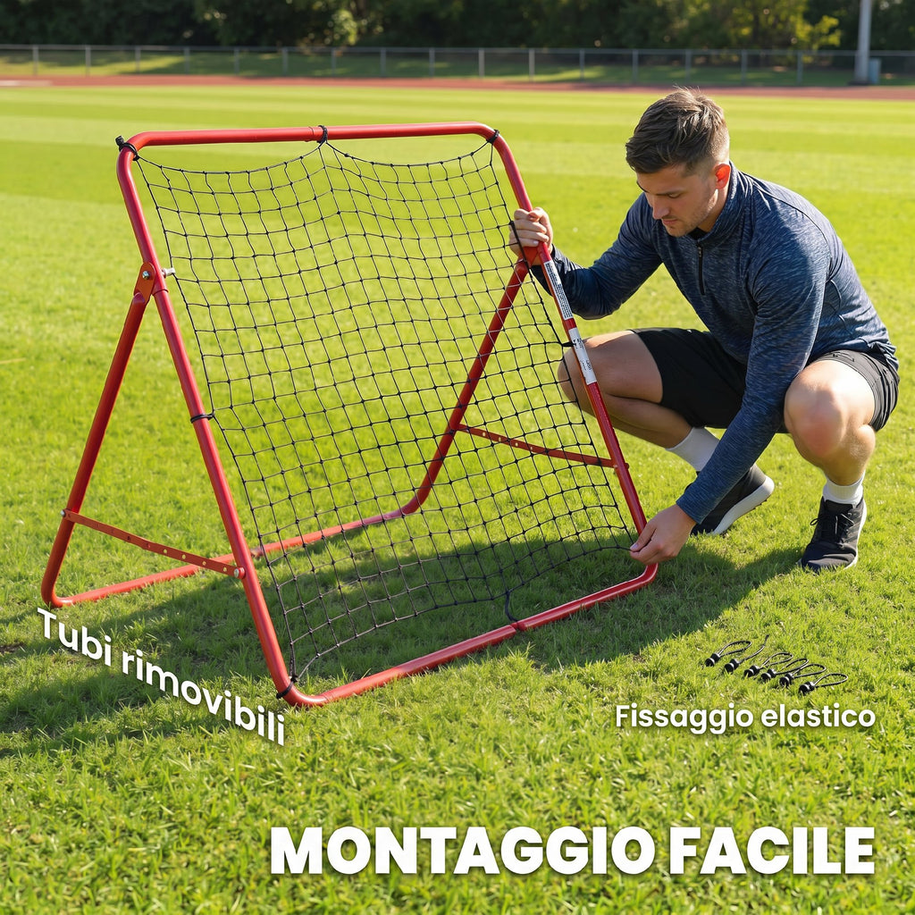 SPORTNOW Soccer Rebounder Net, Easy Assembly, 5 Adjustable Angles