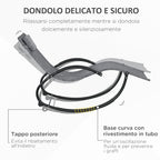 Outsunny Waterproof Outdoor Zero-Gravity Rocking Deck Chair with Headrest, 155x61x88 cm, Gray - Borgè