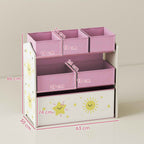 3-Tier Mobile Toy Storage Shelf with 6 Baskets, Pink