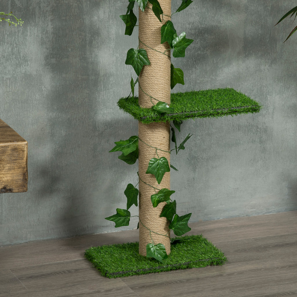 Cat Tree with Adjustable Tension Rod, 202-242 cm, Ceiling Mount, Green