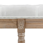 Vintage Style Upholstered Bedside Bench in Fabric and Wooden Legs, 117x40x48