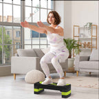 HOMCOM Aerobics Stepper, Adjustable to 3 Heights (10, 15, and 20 cm), Green and Black