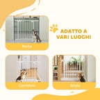 PawHut Baby and Pet Safety Gate, Self-Closing and Pressure Fit, 76-103x76 cm, White