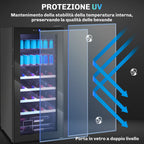 HOMCOM 92L Wine Refrigerator with Adjustable Shelves for 20 Bottles and 50 Cans, 43x45x94 cm, Black