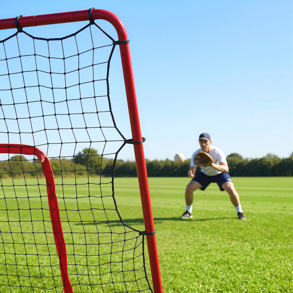 SPORTNOW Portable Baseball Rebound Net with 4 Adjustable Angles.