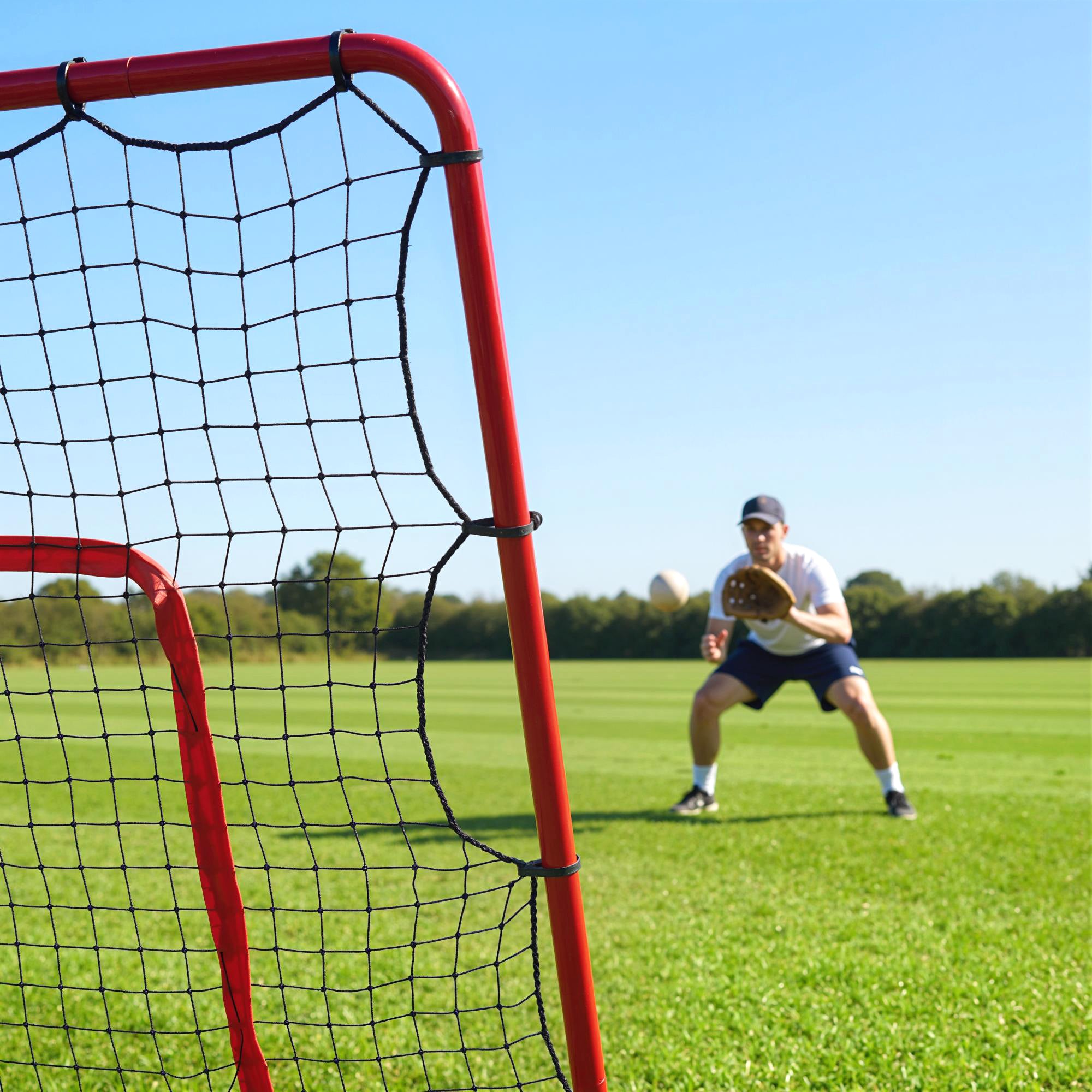 SPORTNOW Portable Baseball Rebound Net with 4 Adjustable Angles.