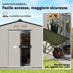Outsunny Metal Garden Shed with Air Vents and Double Sliding Door, 277x195x192 cm, Silver