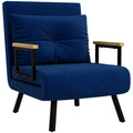 Velvet Blue, 3 in 1 Reclining Backrest Sofa Bed with Cushion, Velvet Effect Fabric, 63x73x81 cm, Blue