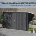 Steel Bin Covers for 3 240L Bins with 2 Doors and Lid, 233x105x118.5/133 cm, Dark Gray