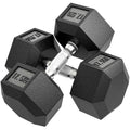2 x 17.5 kg Dumbbell Set with Non-Slip Grip, Metal, for Fitness Training, Black