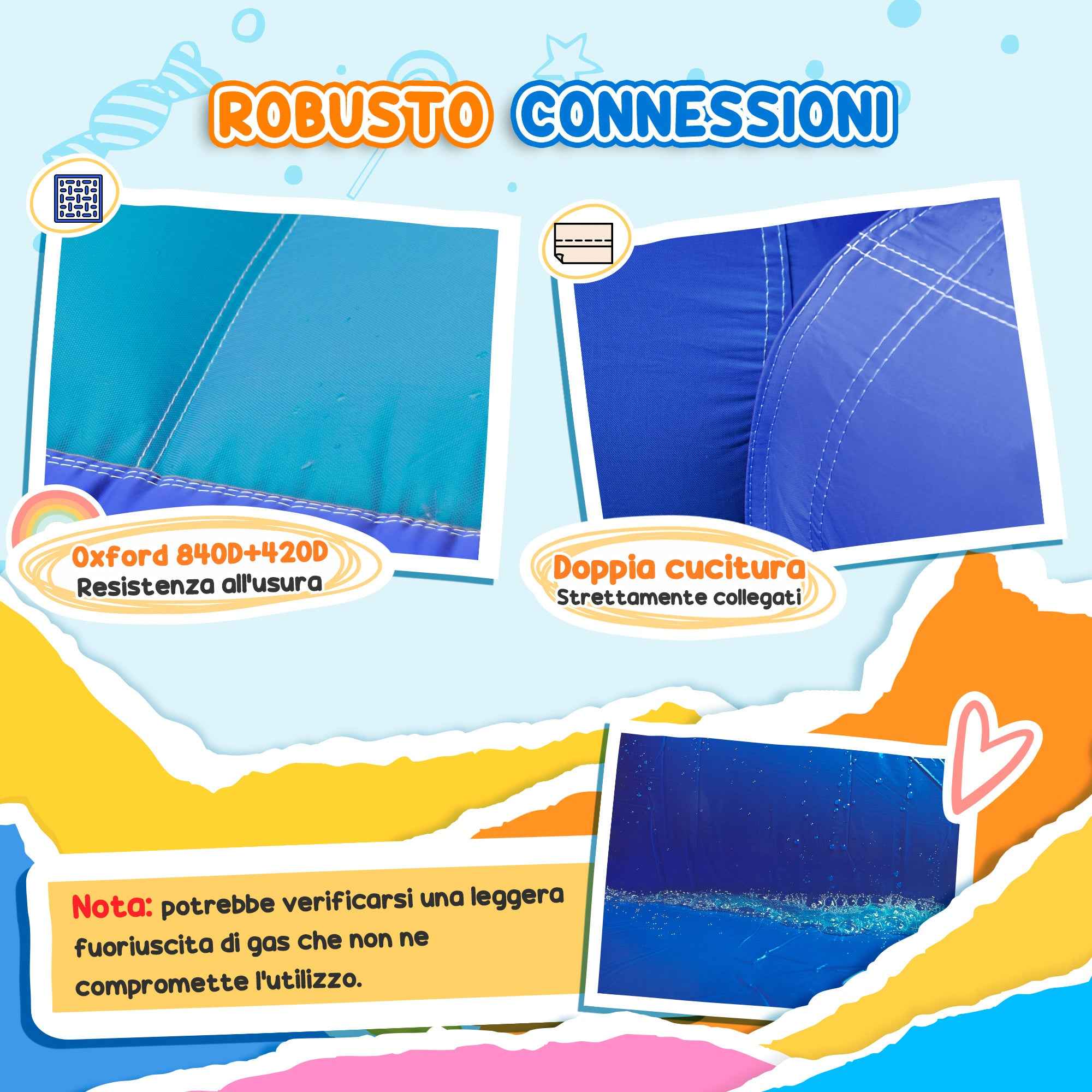 5-in-1 Inflatable Water Park Castle, 360x250x195cm, Multicolor