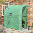 Outsunny Wall-Mounted Greenhouse with 2 Shelves for Plants and Flowers in Steel and PE, 200x100x215 cm, Green
