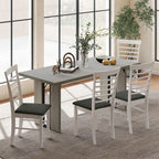 Industrial Style Dining Table for 8 People Max, in Wood and Steel, 180x80x75 cm, Grey