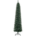 HOMCOM Slim Snowy Christmas Tree with 624 Branches, Removable and Foldable Base, Ø56x225cm, Green