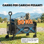Outsunny 72L Folding Garden Cart with Adjustable Handle, Steel and Oxford Fabric, 114x46x92 cm, Black