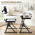 Adjustable Drafting Table, Writing Desk and Stool for Drawing and Working, White