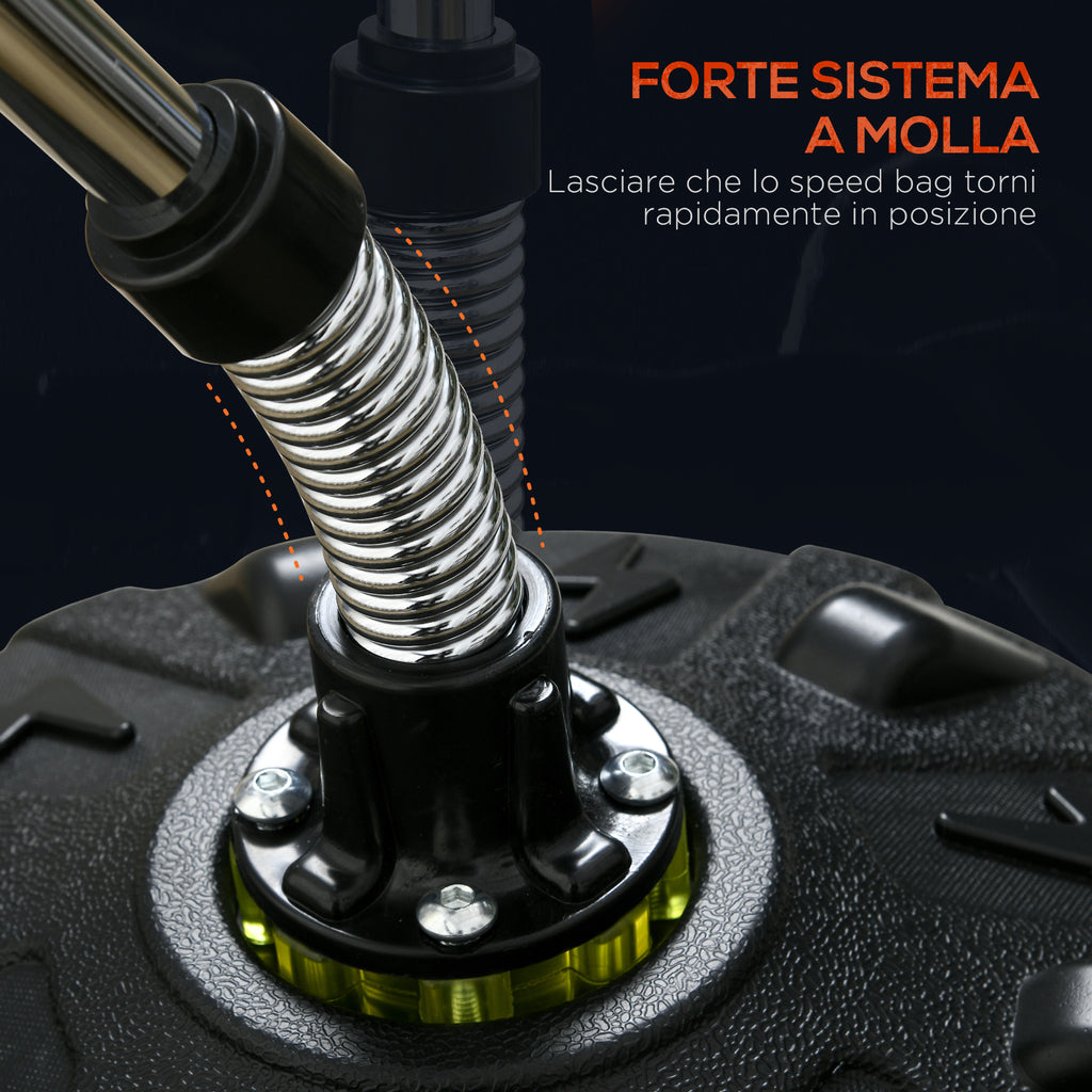 Floor Punching Ball with Fillable Base and Suction Cups, Adjustable Height from 147-165 cm, Black