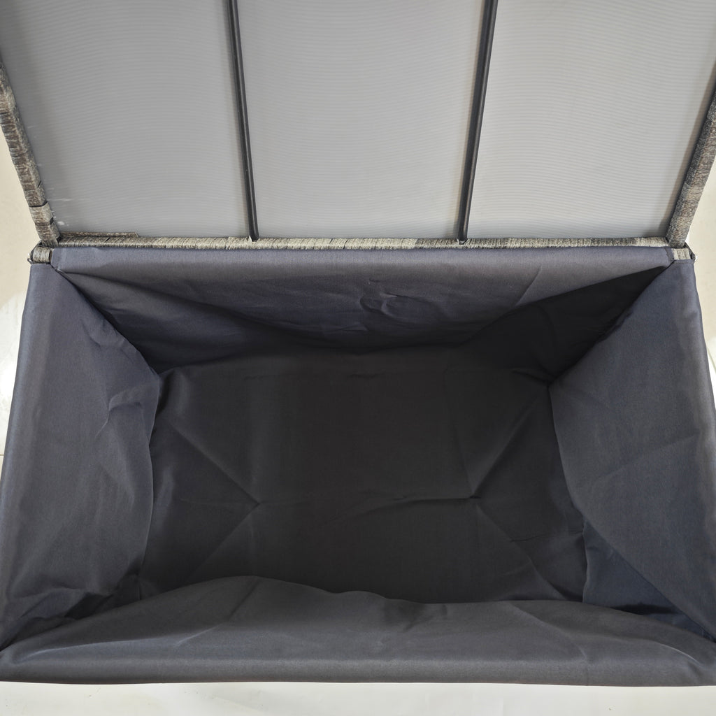 Outsunny garden trunk in Rattan pe with internal coating in waterproof fabric, 76x45x48 cm, gray - Borgè