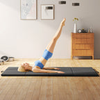 Foldable Gymnastics Mat, 5cm Thick and Non-Slip Fitness Mat, 240x120cm, Grey