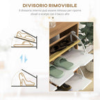 HOMCOM Chipboard and Pine Shoe Rack with 4 Drawers and 2 Adjustable Shelves for Each Drawer, 95x26x95 cm