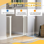 Dog Gate for Small and Medium Dogs with Double Lock and Automatic Closure, 76-103x4.2x77 cm, White