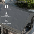 Outsunny 6x3m Dark Grey Adjustable Height Car and Party Tent with 4 Doors and 4 Windows