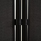 3-Panel Folding Metal and Polyester Room Divider, 253 x 50 x 182 cm, Black