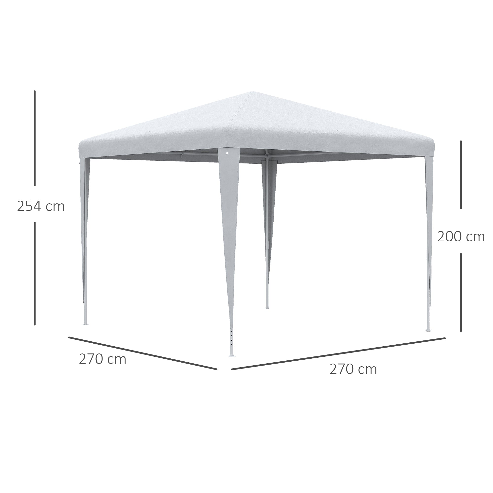 Garden Gazebo with Steel Frame for Outdoor and Indoor, 2.7x2.7m White - Borgè