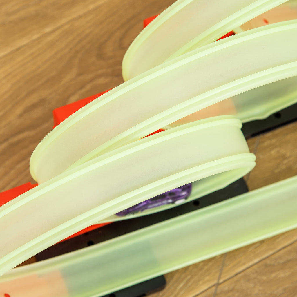HOMCOM Toy Car Track Set with Light Effects and Toy Car, for Children Ages 3-6, 86x67x21cm