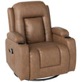 Reclining Massage Chair with Heated Faux Leather and 8 Massage Points, Brown