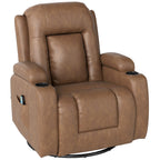 Reclining Massage Chair with Heated Faux Leather and 8 Massage Points, Brown