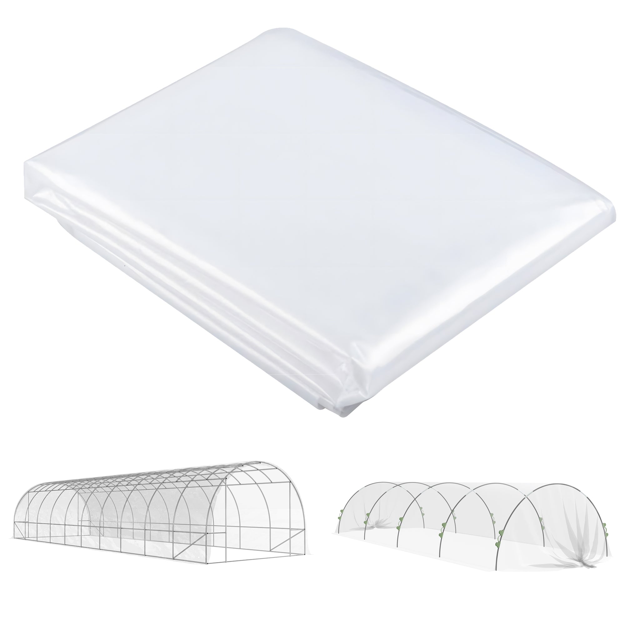 Replacement Greenhouse Cover 6x10 m, Anti-UV and Waterproof PP Tunnel Greenhouse Cover, Transparent