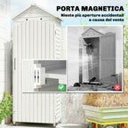 Outsunny Wooden Garden Shed, Storage Room with Adjustable Shelves and Galvanized Roof.