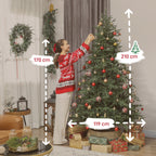 210cm Fireproof Artificial Christmas Tree with 2942 Realistic Branches and Foldable Metal Base