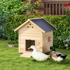 PawHut Outdoor Duck House with Ramp, Removable Bottom and Ventilation Holes, 78x90x92 cm, Wood