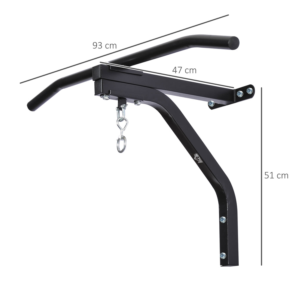 Punching Bag Stand Bracket with Pull Up Bar, 93x47x51cm, Black
