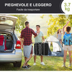 Folding Sun Lounger with Reclining Backrest and Cushion, 182x56x24.5cm