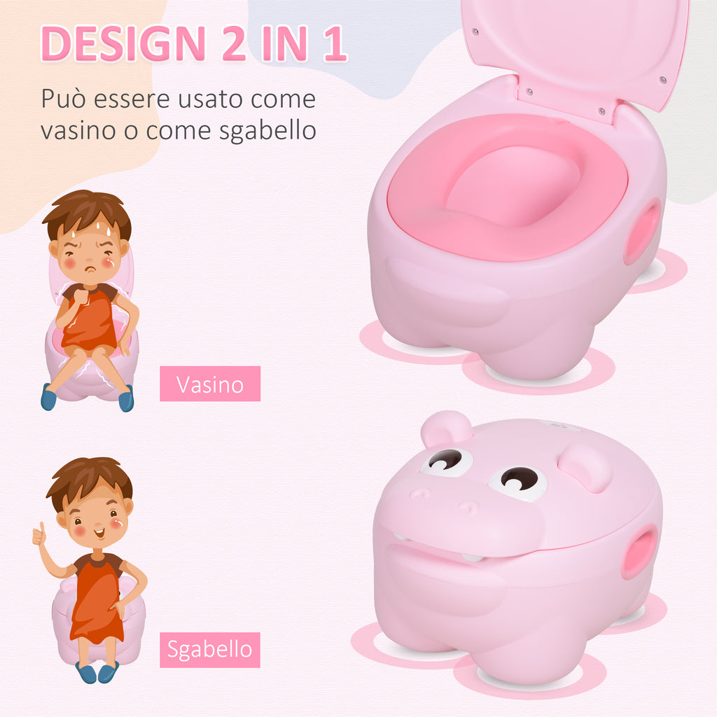 Baby Potty Training Seat 6 Months-48 Months Non-Slip Hippo Pink (40x30x23cm)