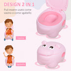 Baby Potty Training Seat 6 Months-48 Months Non-Slip Hippo Pink (40x30x23cm)