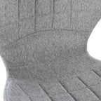 Set of 2 Swivel Bar Stools with Adjustable Height, Footrest and Fabric Backrest, Grey