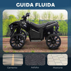 Kids Electric Quad Bike ATV with 6V Rechargeable Battery, LED Headlights and Music, Ages 3-6 Years, Black