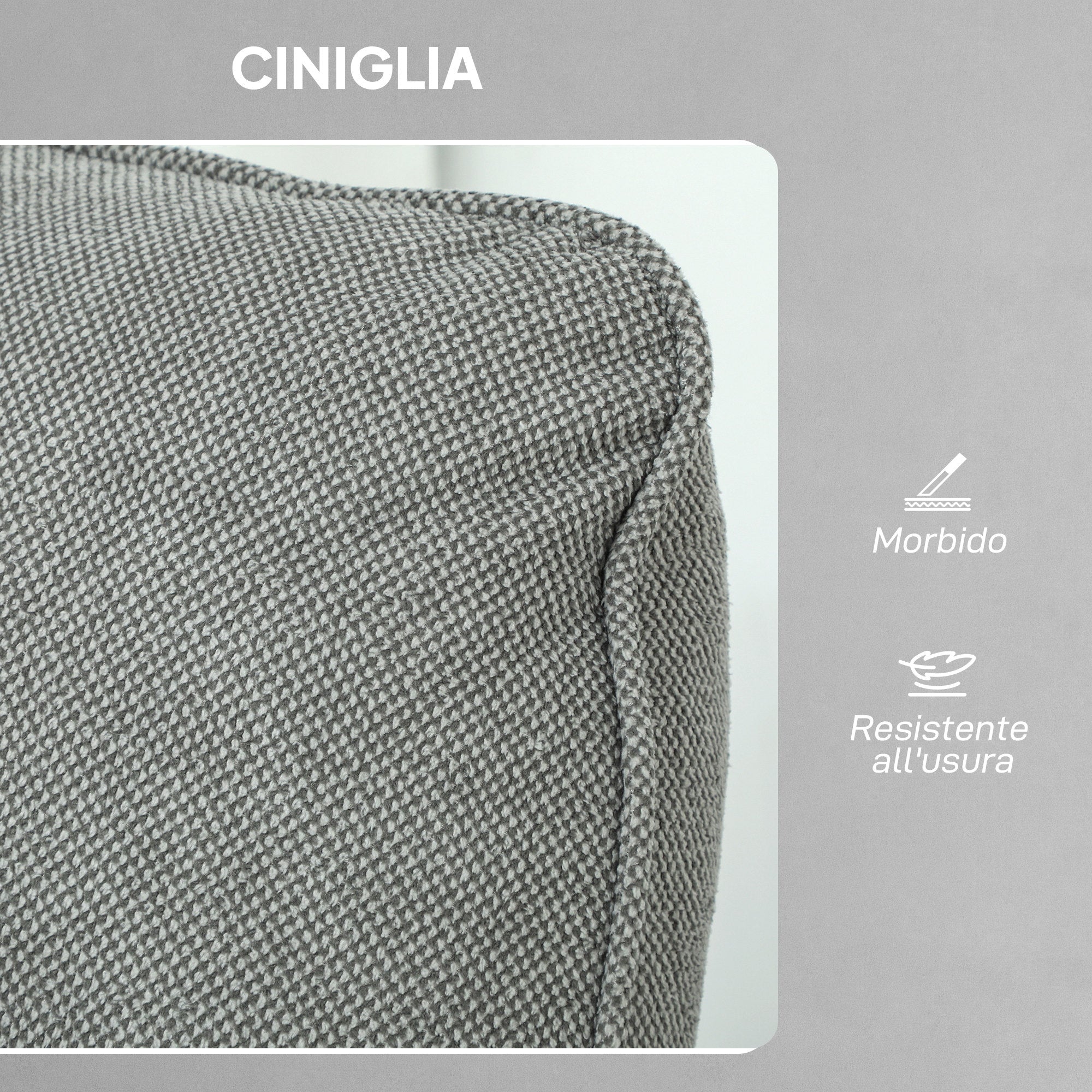 Recliner Chair with Heat, 8 Massage Points and 5 Modes, Chenille Fabric, Charcoal Grey