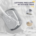 2-Bay Enclosed Cat Litter Box with Deodorizer and Scoop, 52.4 x 41.3 x 39.8 cm, White